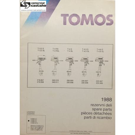 Despiece Tomos T 3.5 - T 4 - T 4,5 - T 4,8